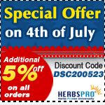 4th of July  - Additional 5% off on all Orders